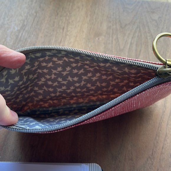Fossil Zip up Pouch in red. 7.5” x 4”. Like new! - Picture 3 of 6
